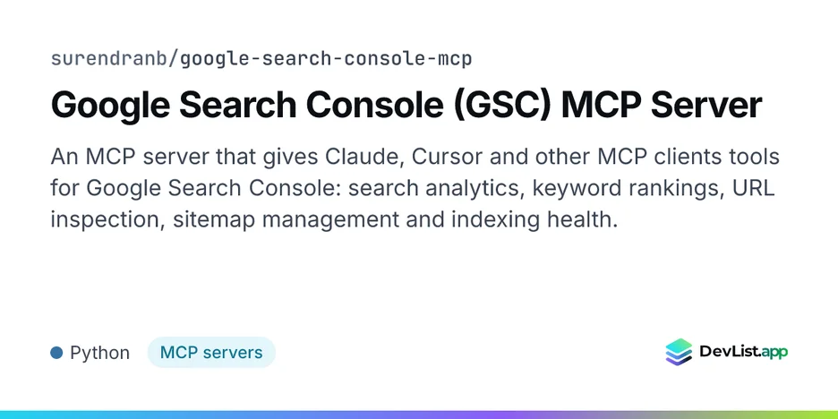 Google Search Console (GSC) MCP Server