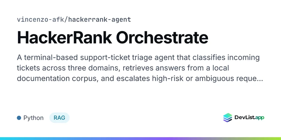 HackerRank Orchestrate