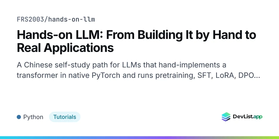 Hands-on LLM: From Building It by Hand to Real Applications
