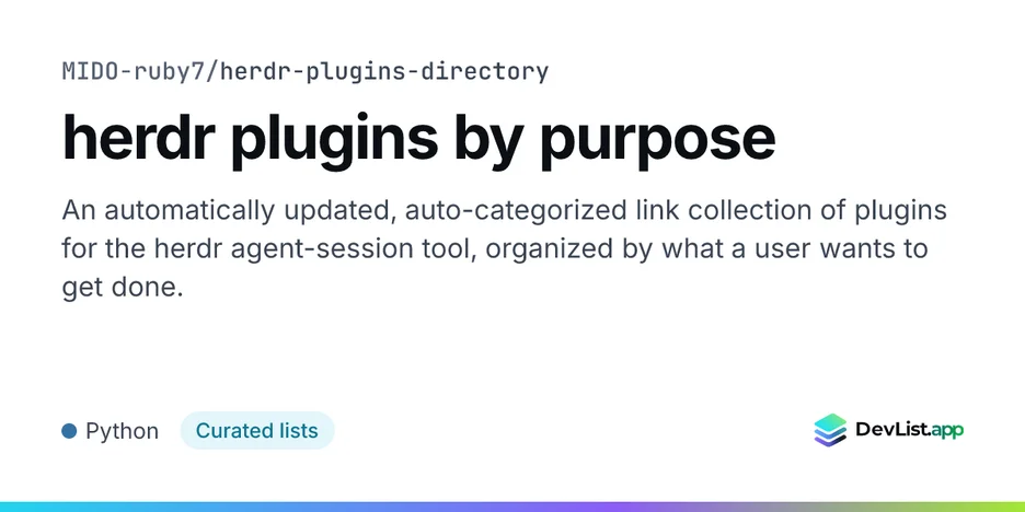 herdr plugins by purpose