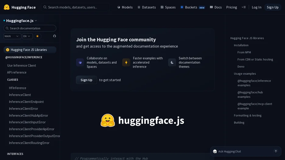 Hugging Face JS libraries