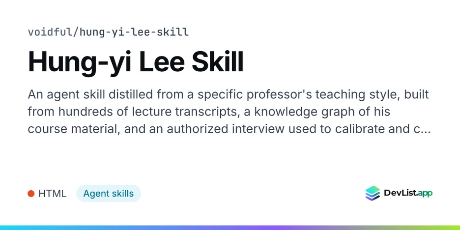 Hung-yi Lee Skill