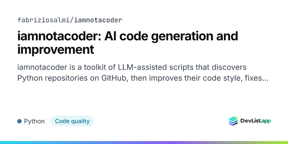 iamnotacoder: AI code generation and improvement
