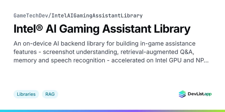 Intel® AI Gaming Assistant Library