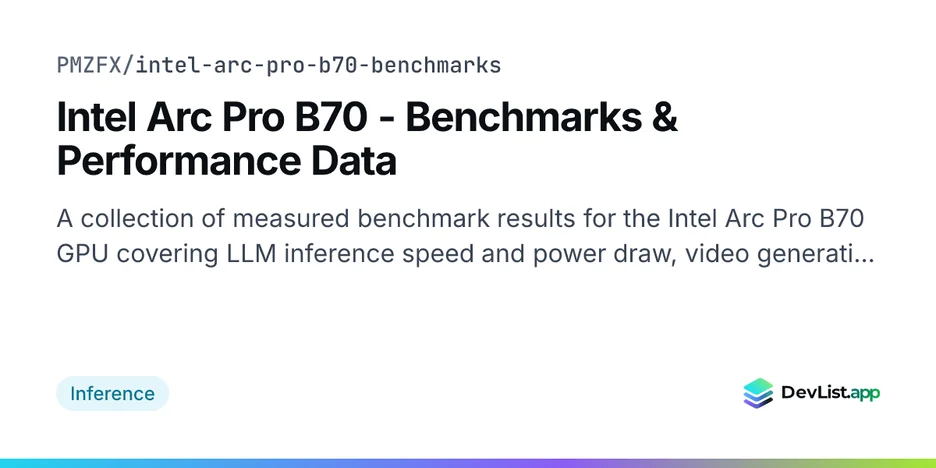 Intel Arc Pro B70 - Benchmarks & Performance Data