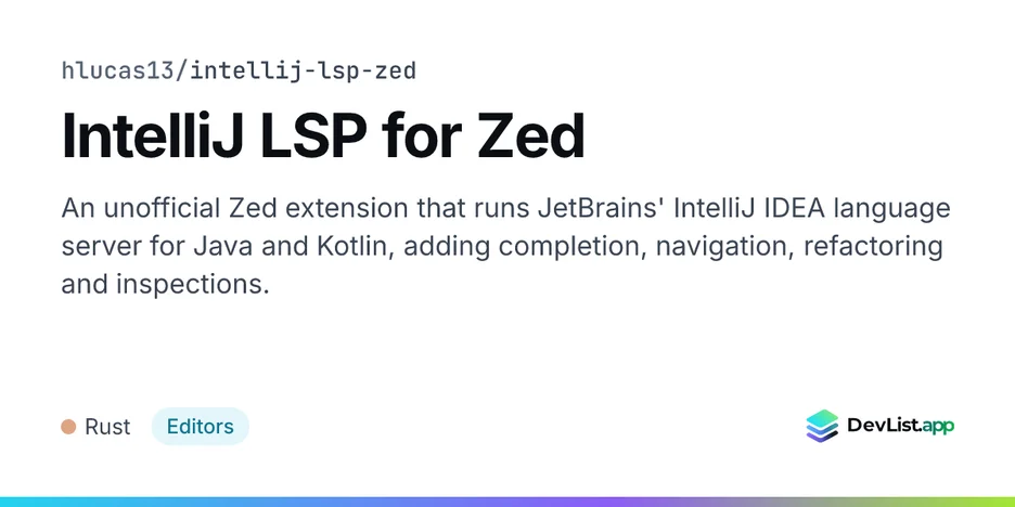 IntelliJ LSP for Zed