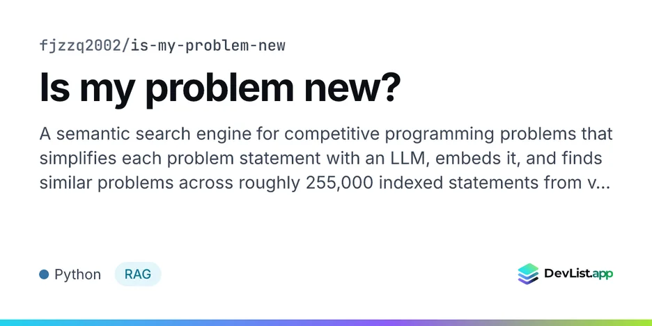 Is my problem new?