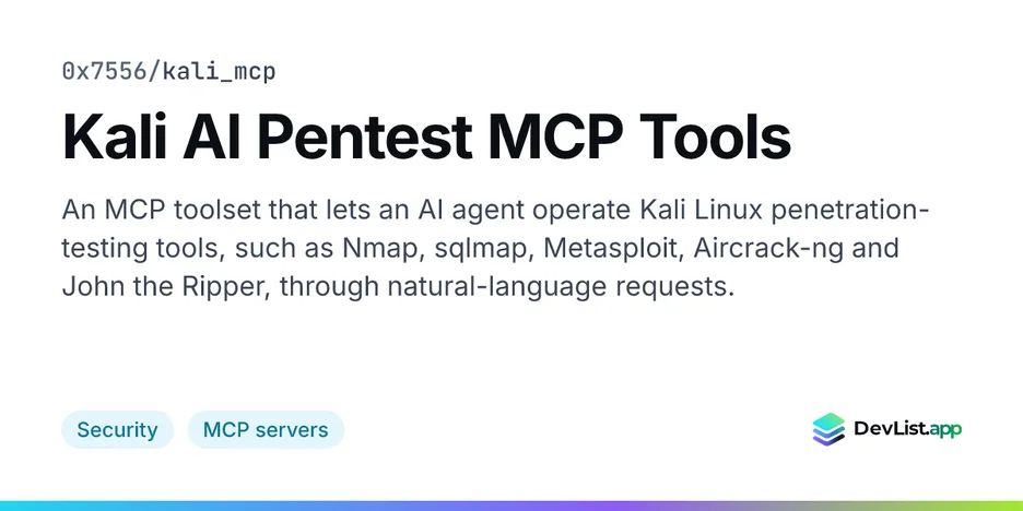 Kali AI Pentest MCP Tools