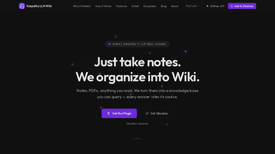 Karpathy LLM Wiki Plugin for Obsidian