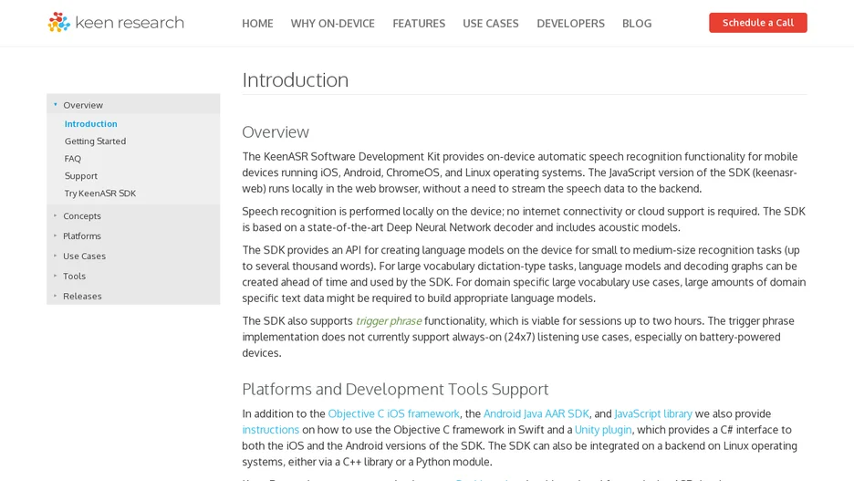 KeenASR Android Proof of Concept App