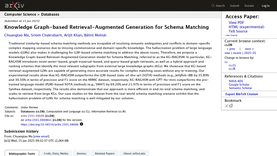 KG-RAG4SM: Knowledge Graph-based Retrieval-Augmented Generation for Schema Matching