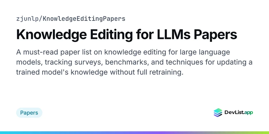 Knowledge Editing for LLMs Papers