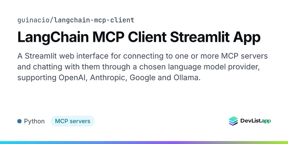 LangChain MCP Client Streamlit App
