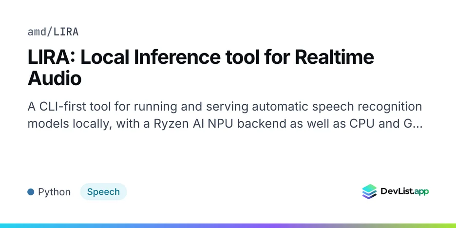 LIRA: Local Inference tool for Realtime Audio