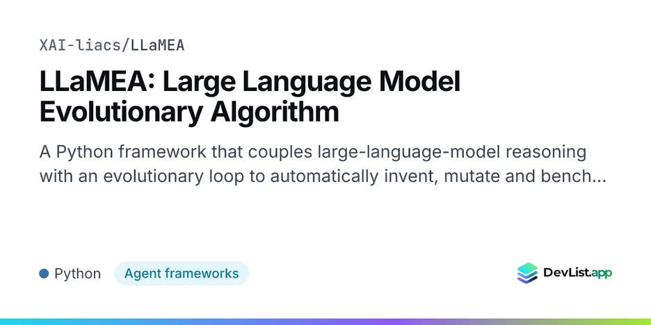 LLaMEA: Large Language Model Evolutionary Algorithm