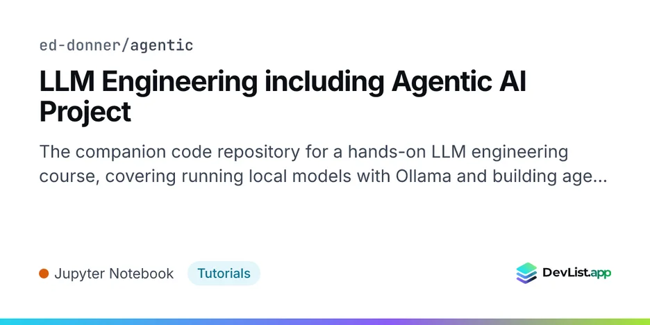LLM Engineering including Agentic AI Project