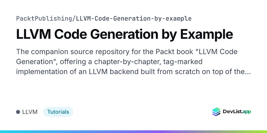 LLVM Code Generation by Example