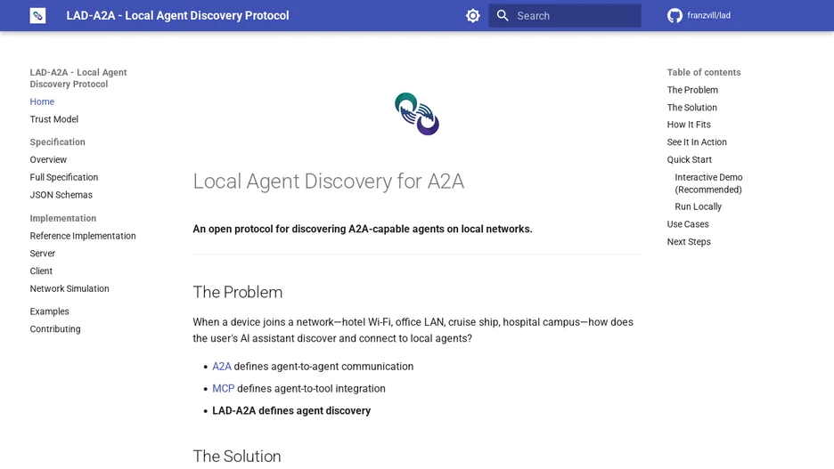 Local Agent Discovery for A2A (LAD-A2A)
