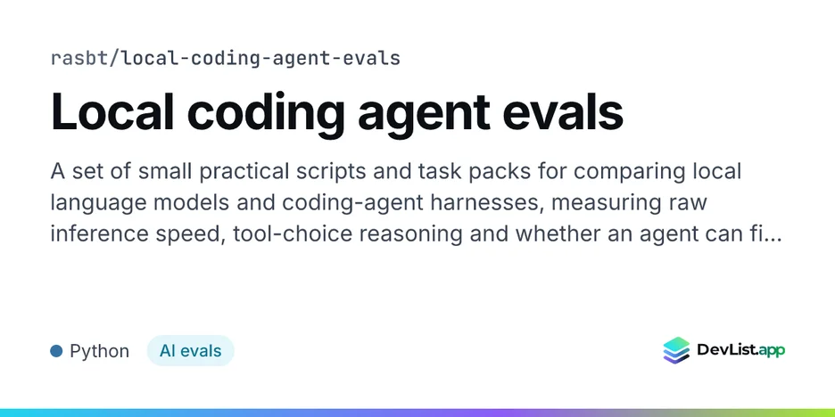 Local coding agent evals