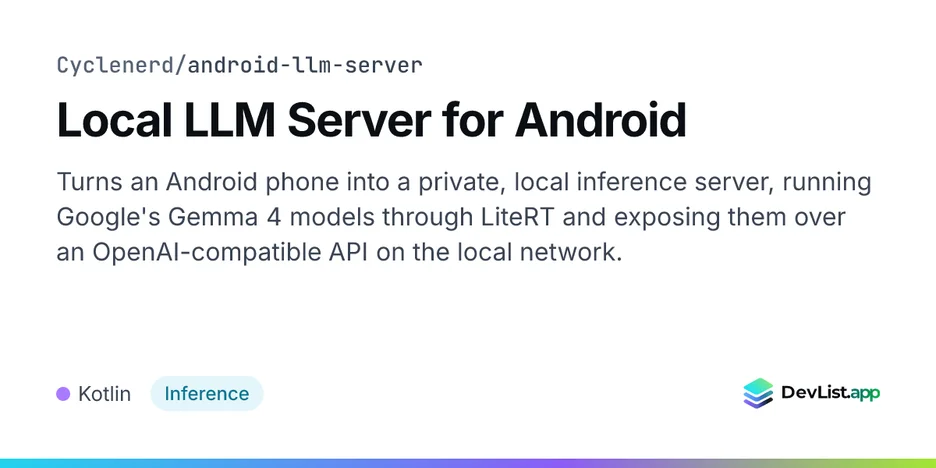 Local LLM Server for Android