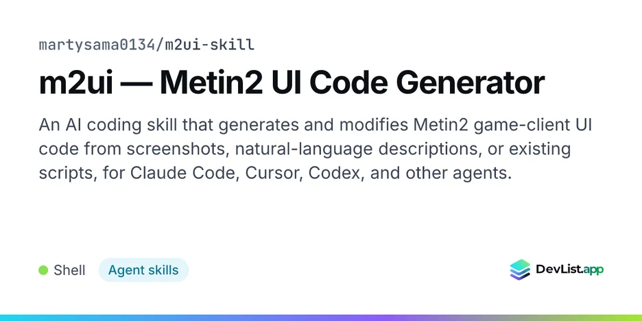 m2ui — Metin2 UI Code Generator
