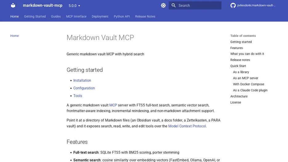Markdown Vault MCP