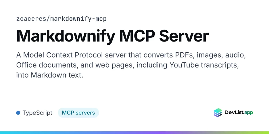 Markdownify MCP Server