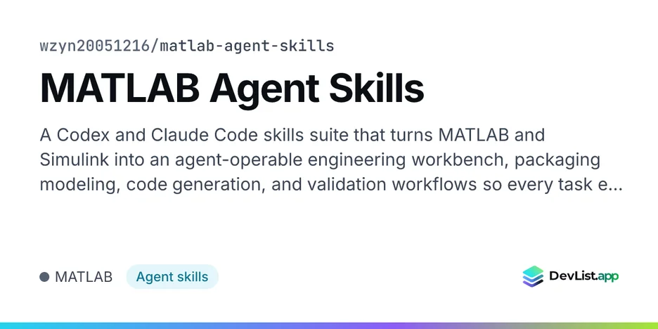 MATLAB Agent Skills