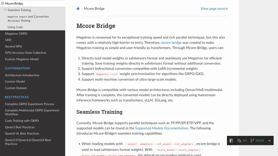 MCore-Bridge: Making Megatron training as simple as Transformers