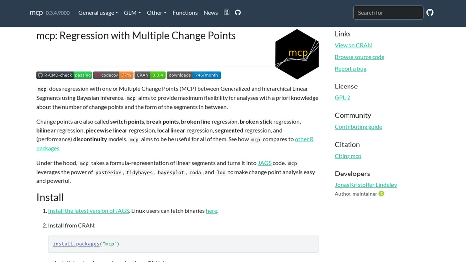mcp: Regression with Multiple Change Points