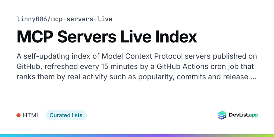 MCP Servers Live Index