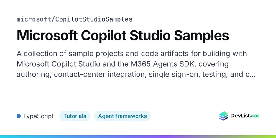 Microsoft Copilot Studio Samples