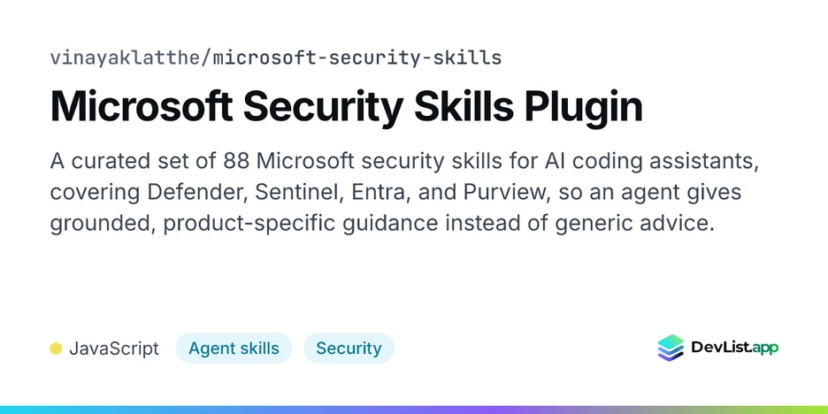 Microsoft Security Skills Plugin