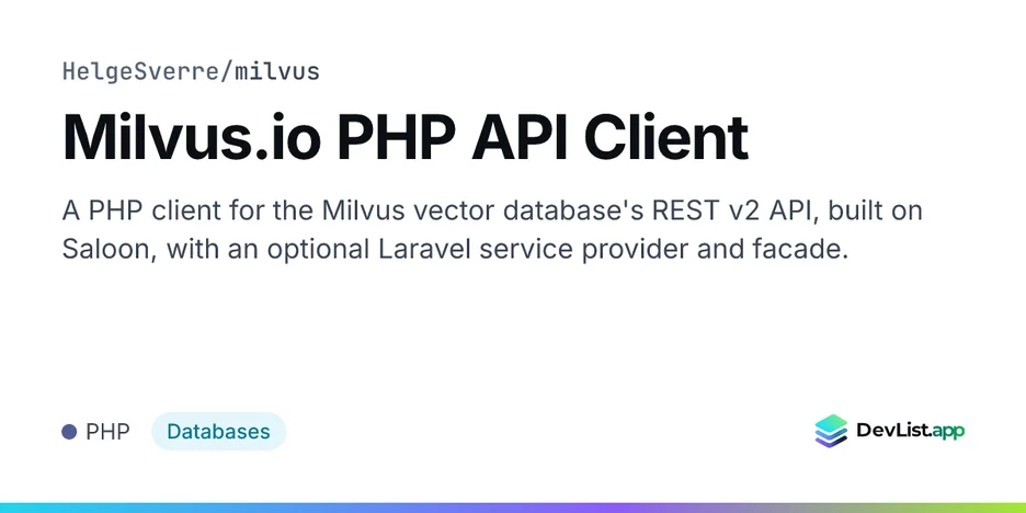 Milvus.io PHP API Client