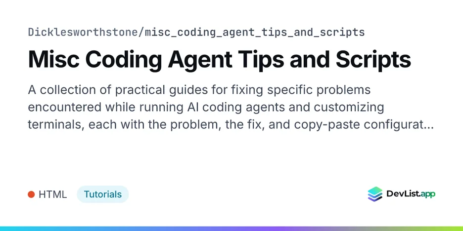 Misc Coding Agent Tips and Scripts