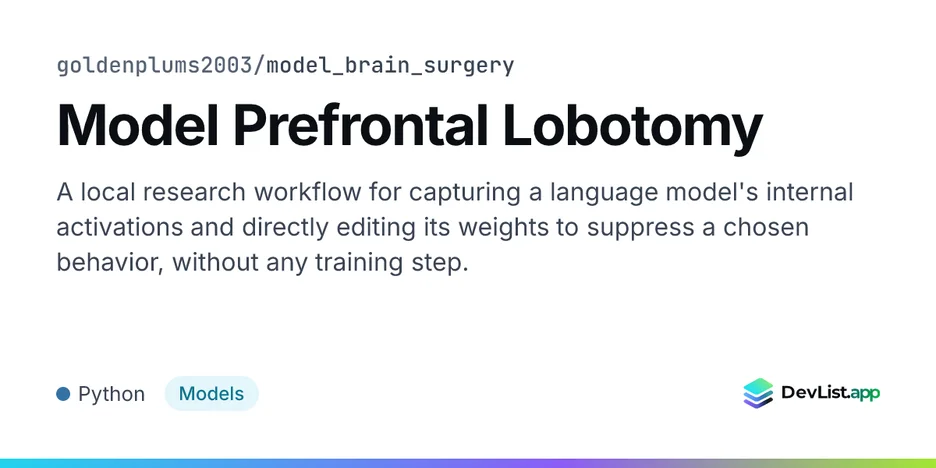 Model Prefrontal Lobotomy