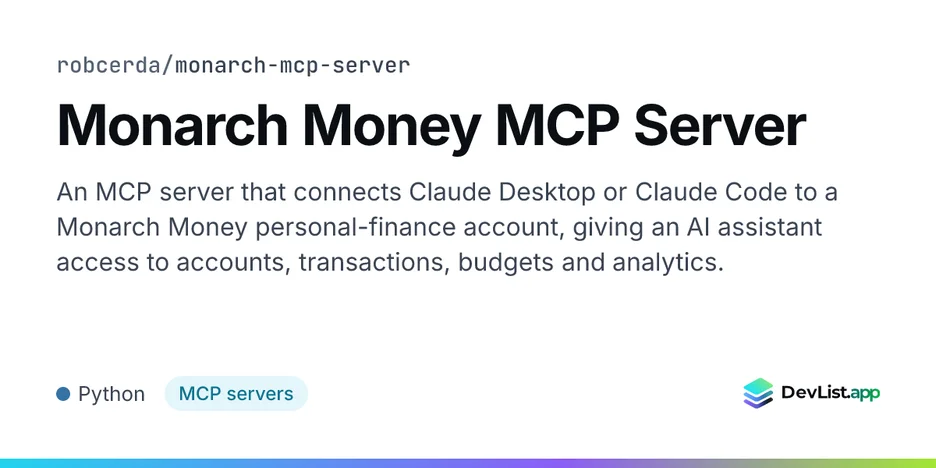Monarch Money MCP Server