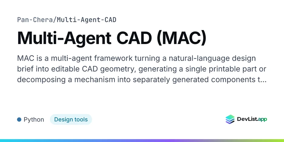 Multi-Agent CAD (MAC)