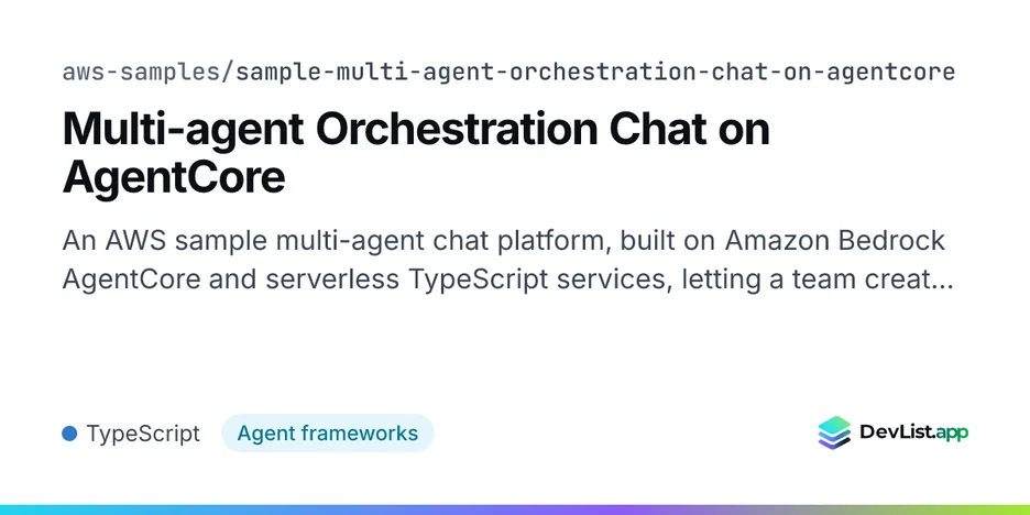 Multi-agent Orchestration Chat on AgentCore