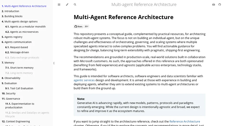 Multi-Agent Reference Architecture