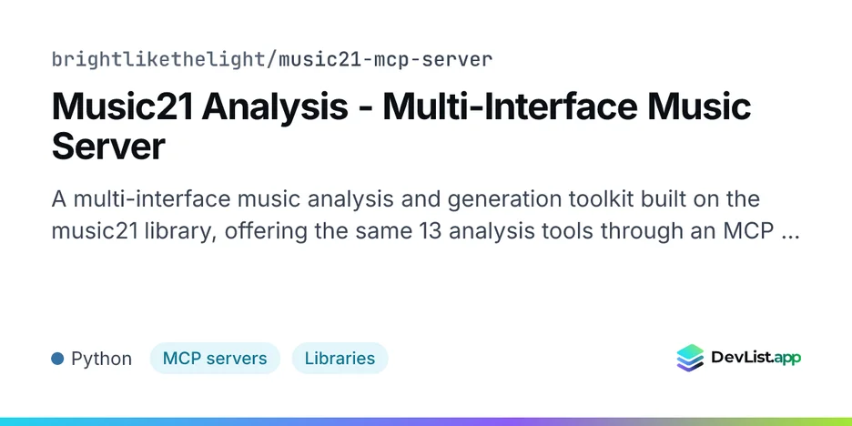 Music21 Analysis - Multi-Interface Music Server
