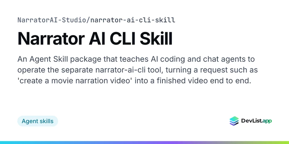 Narrator AI CLI Skill
