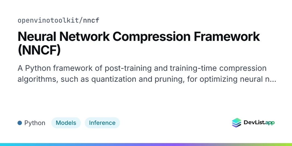 Neural Network Compression Framework (NNCF)