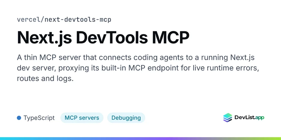 Next.js DevTools MCP