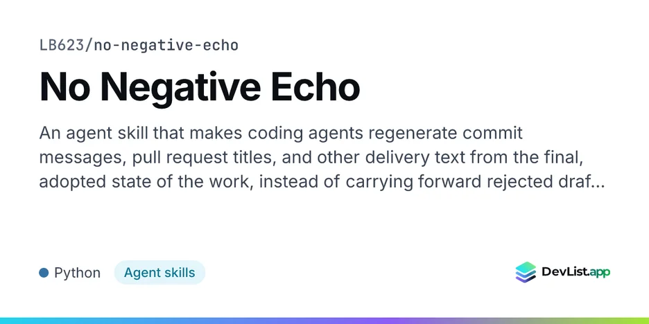 No Negative Echo