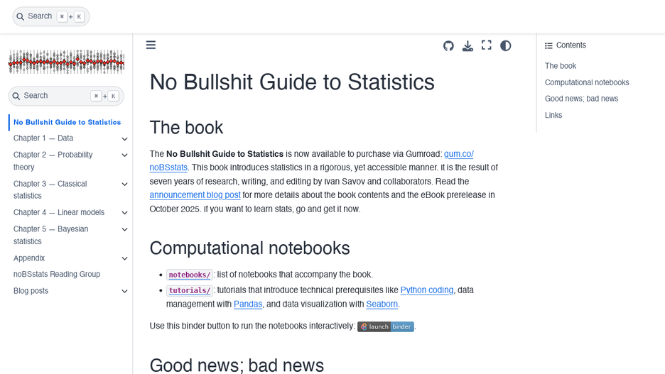 noBS STATS Notebooks