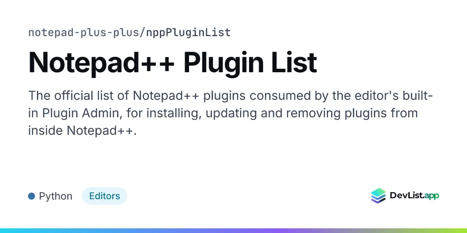 Notepad++ Plugin List