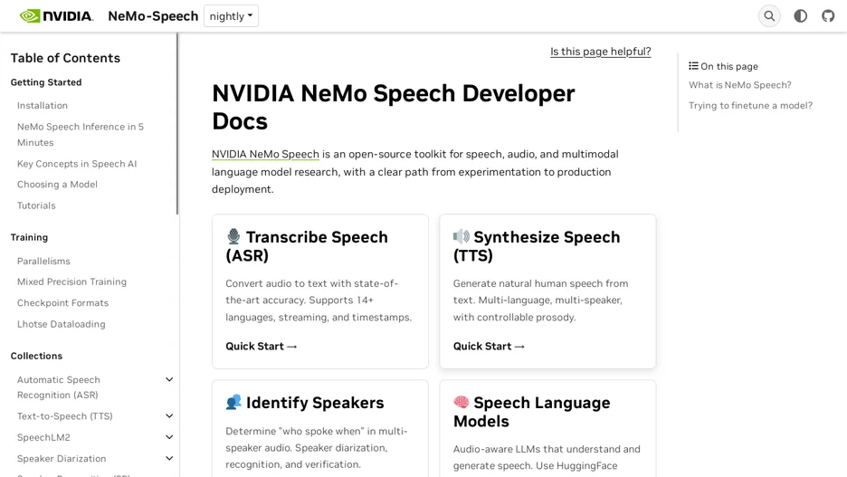 NVIDIA NeMo Speech