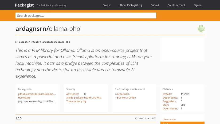 Ollama PHP Library
