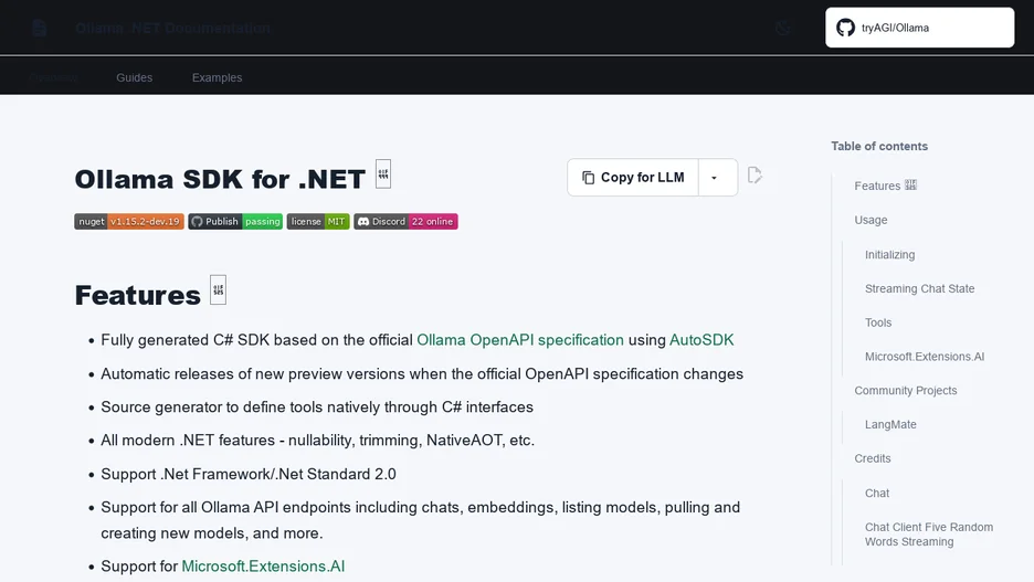 Ollama SDK for .NET